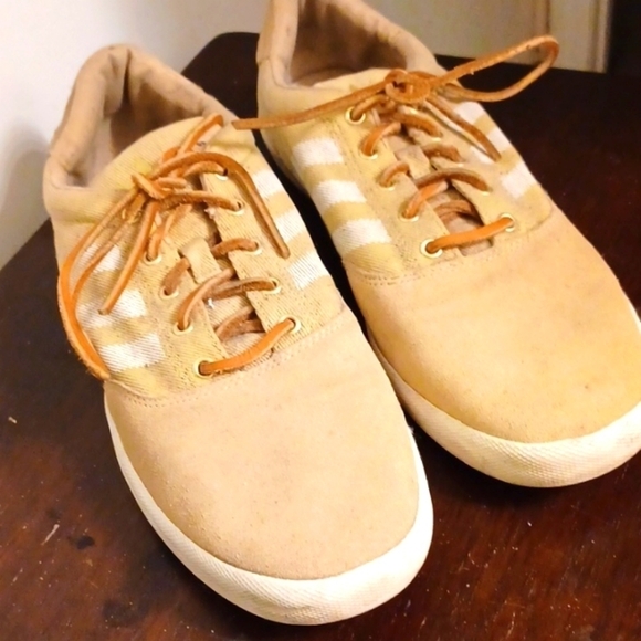 ADIDAS Cream & White Canvas Sneakers w/ Leather Laces, 11.5 main image 6